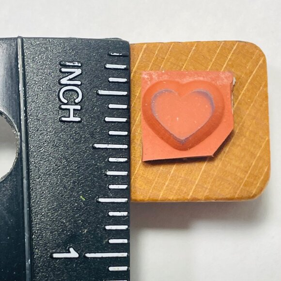 Mini Heart Vintage Wooden Co-Motion Fine Rubber Stamp Crafting Scrapbooking - Picture 6 of 8